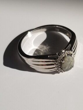 Silver Ring with Opaque Emerald